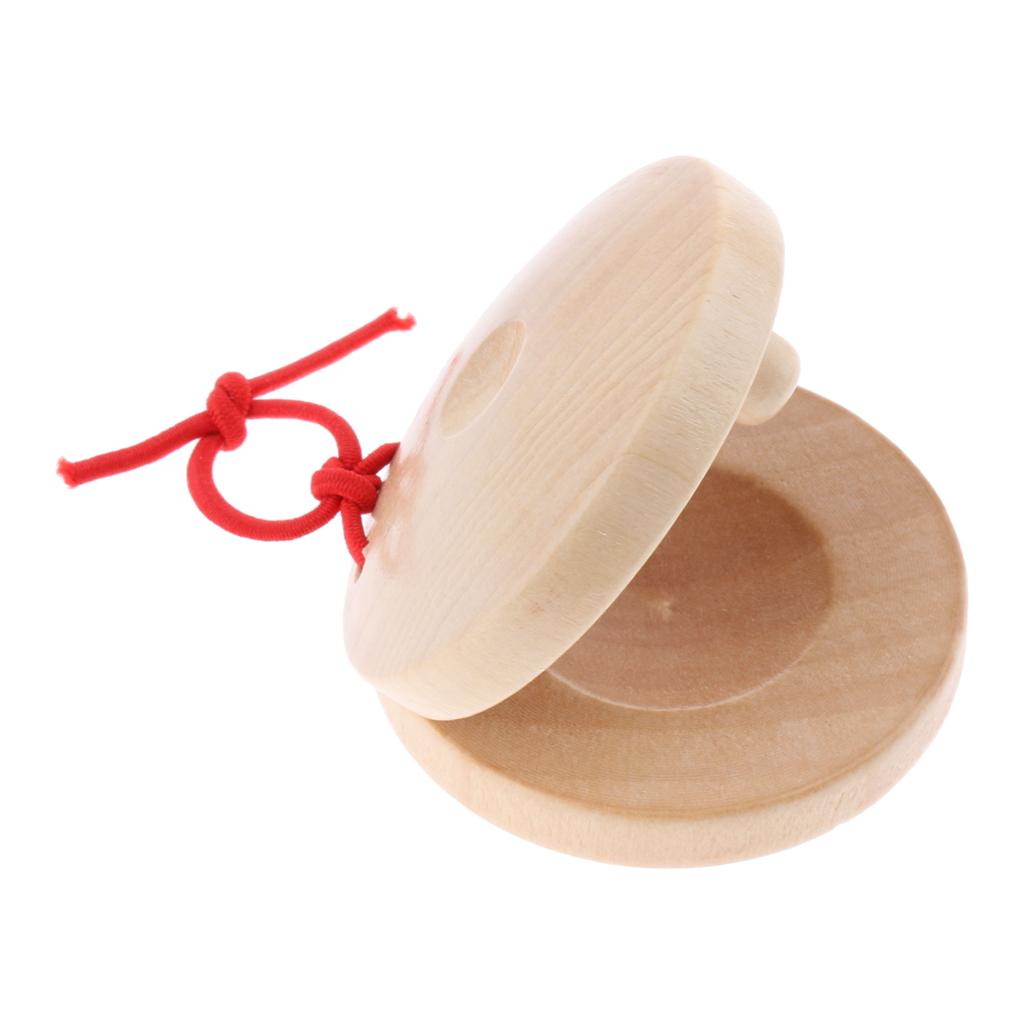 Children Preschool Wooden Castanet Kids Musical Instrument Toy Rhythm Learning Development - Wood Color