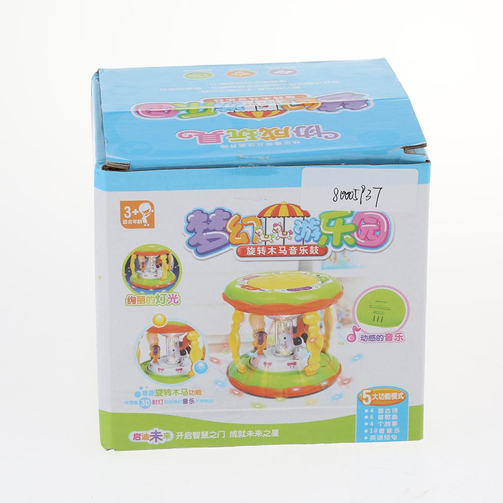 Baby Pat Drum Music Electric Hand Drums Kids Carousel Music Light Story Toy