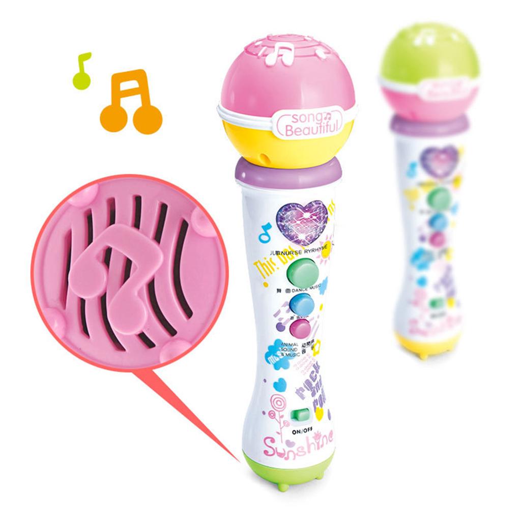 Kids High-fidelity Real Working Microphone with Flashing Light, Music Karaoke Toys with Singing Along Songs for Boys Girls