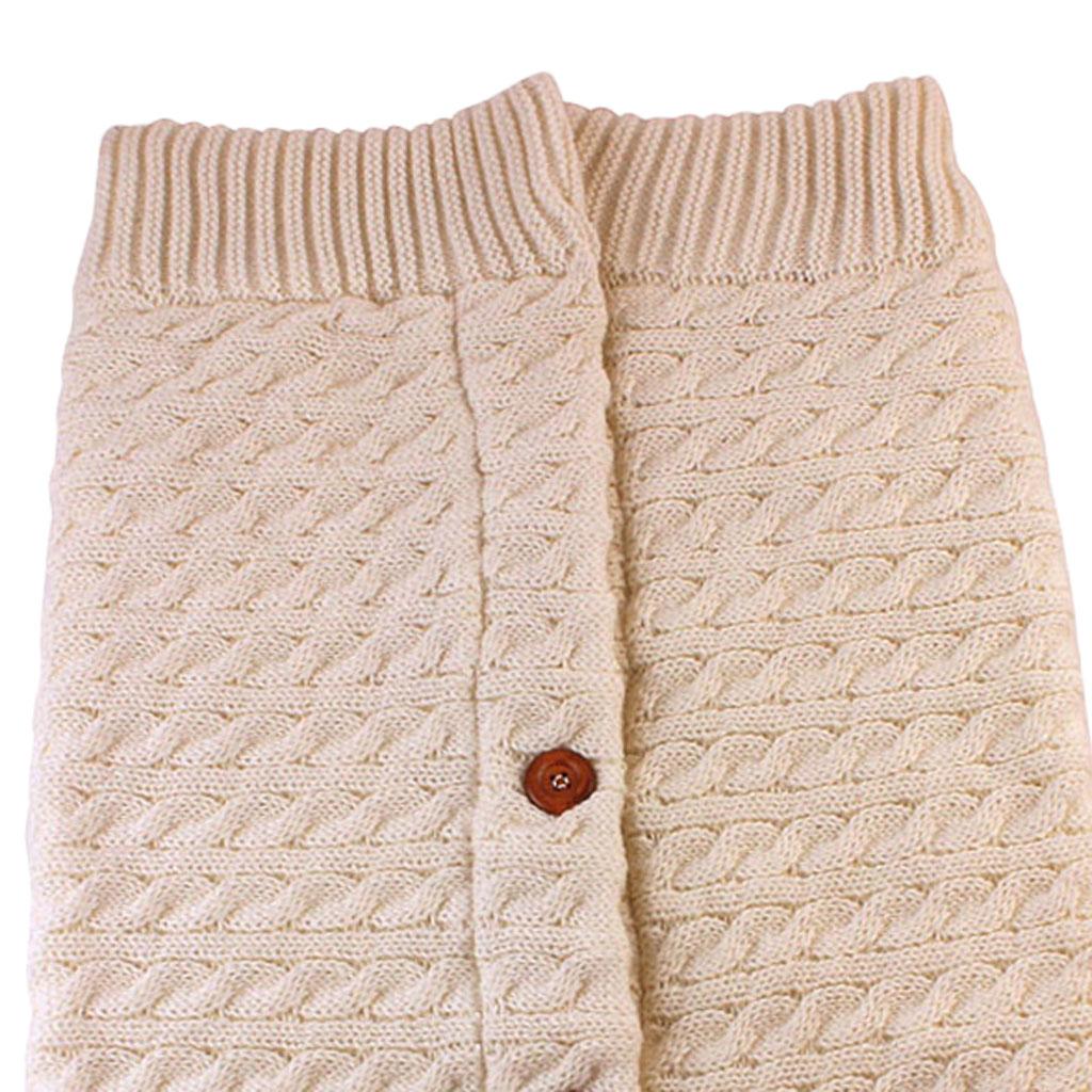 Baby Knit Swaddle Wrap Swaddling Blanket Winter Warm Sleeping Bag Beige