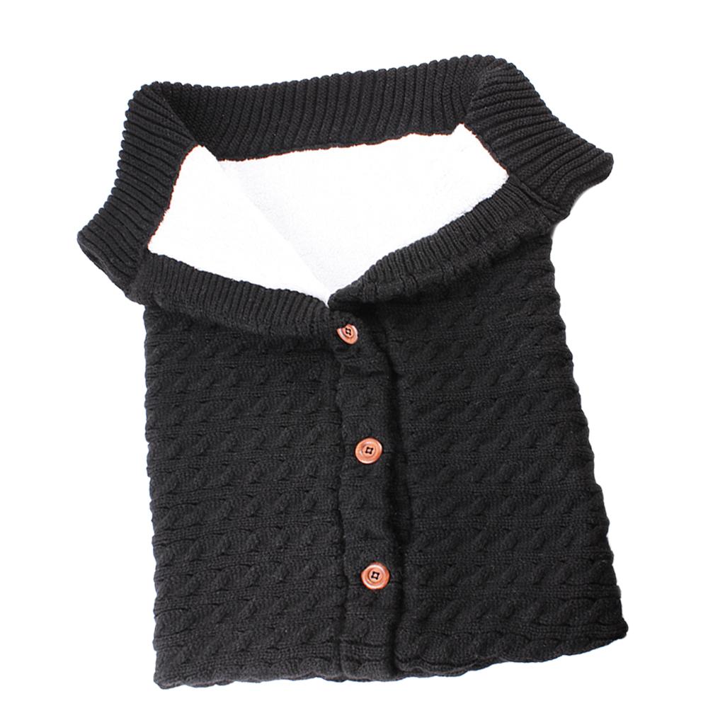Baby Knit Swaddle Wrap Swaddling Blanket Winter Warm Sleeping Bag Black