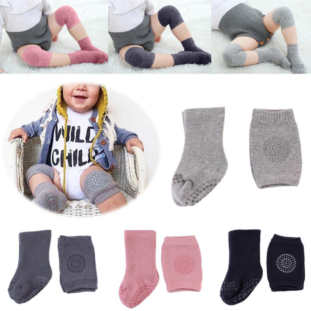 Baby Crawling Anti-SlipToddlers Kneepads with Anti Slip Socks Grey