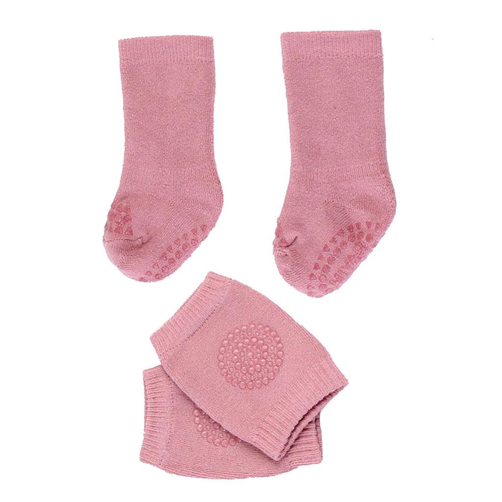 Baby Crawling Anti-SlipToddlers Kneepads with Anti Slip Socks Pink