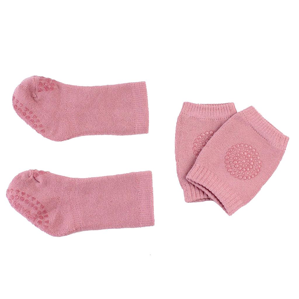 Baby Crawling Anti-SlipToddlers Kneepads with Anti Slip Socks Pink