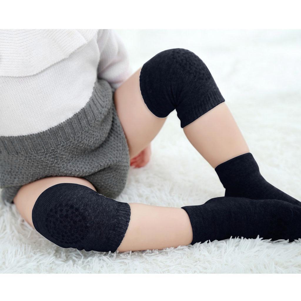 Baby Crawling Anti-SlipToddlers Kneepads with Anti Slip Socks Dark Blue