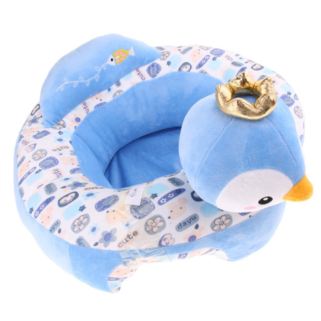 Infant Sitting Chair Baby Support Seat Soft Baby Sofa Blue Penguin