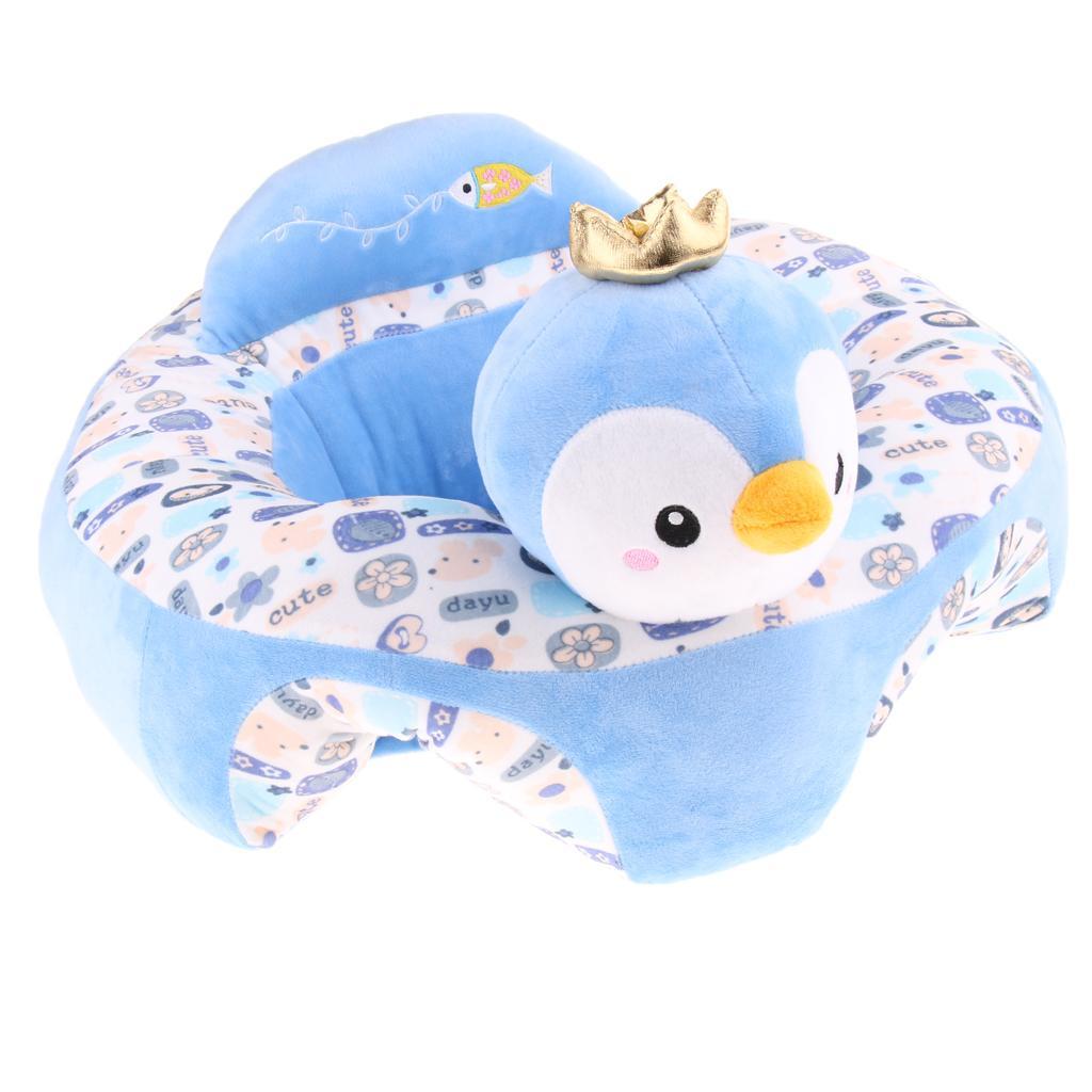 Infant Sitting Chair Baby Support Seat Soft Baby Sofa Blue Penguin