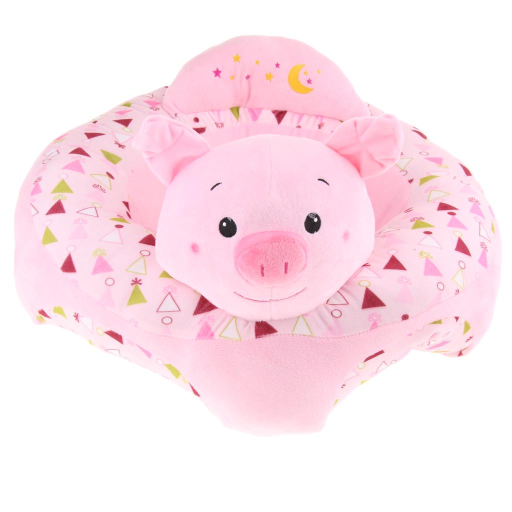 Infant Sitting Chair Baby Support Seat Soft Baby Sofa Pink Pig
