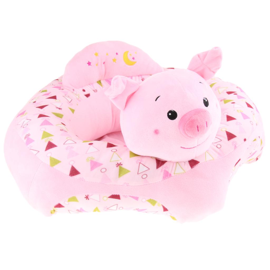 Infant Sitting Chair Baby Support Seat Soft Baby Sofa Pink Pig