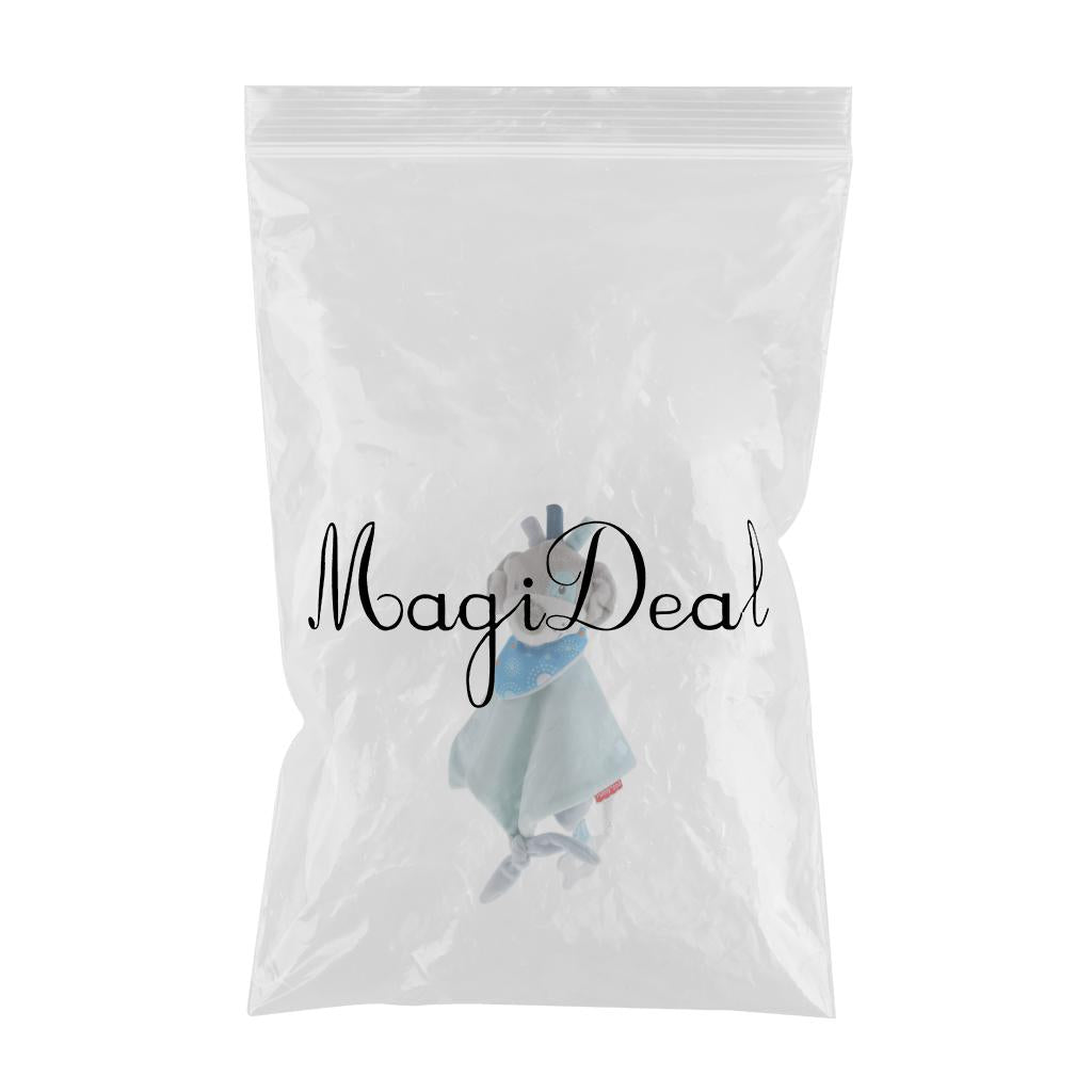Plush Blanket Teething Security Tag Baby Safety Blanket Blue Dog