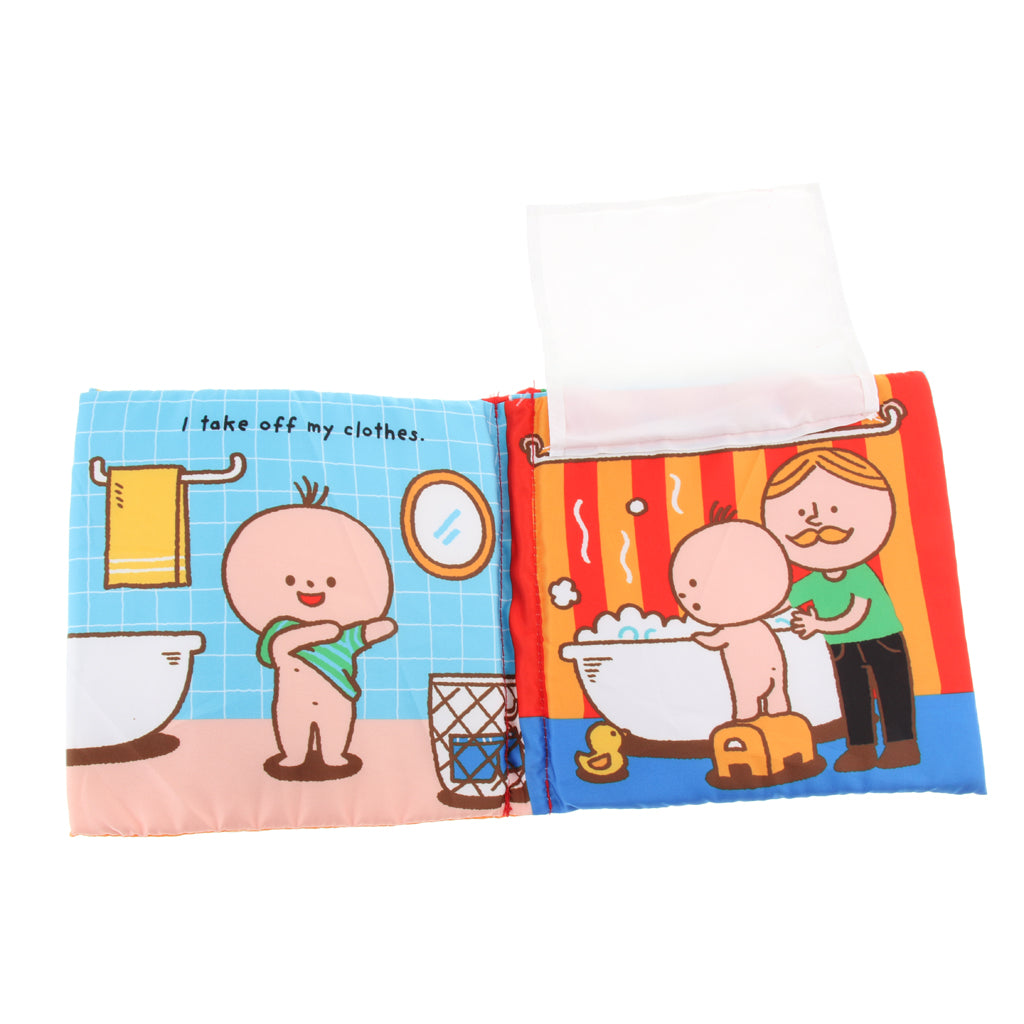 Soft Fabric Cloth Book for Baby Toddlers Early Educational Toy Bath Time