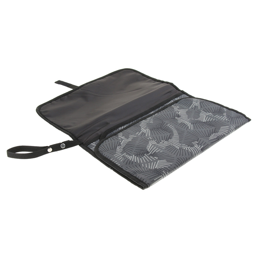 Baby Changing Mat Portable Clutch Diaper Change Pad Station Grey Leaves