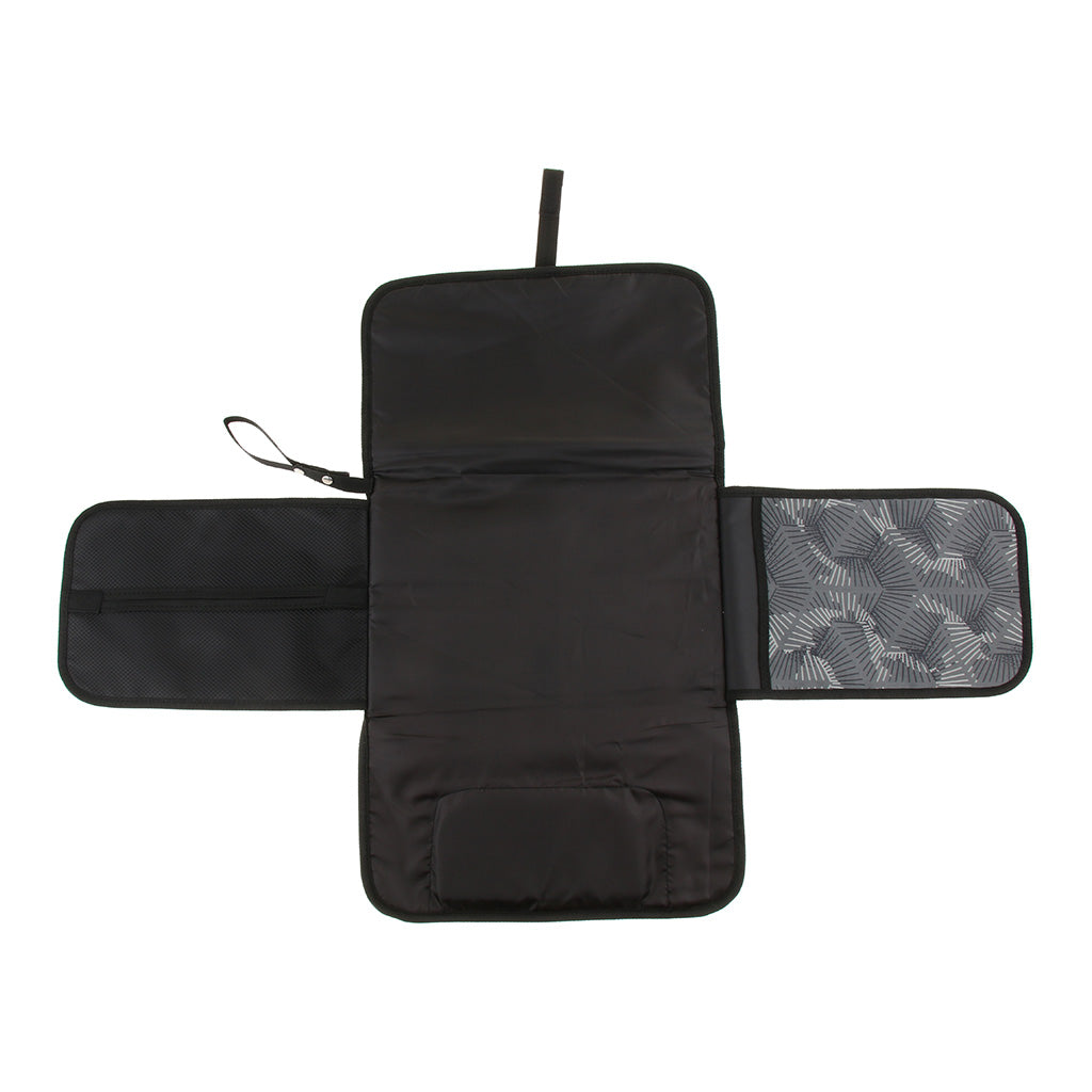 Baby Changing Mat Portable Clutch Diaper Change Pad Station Grey Leaves