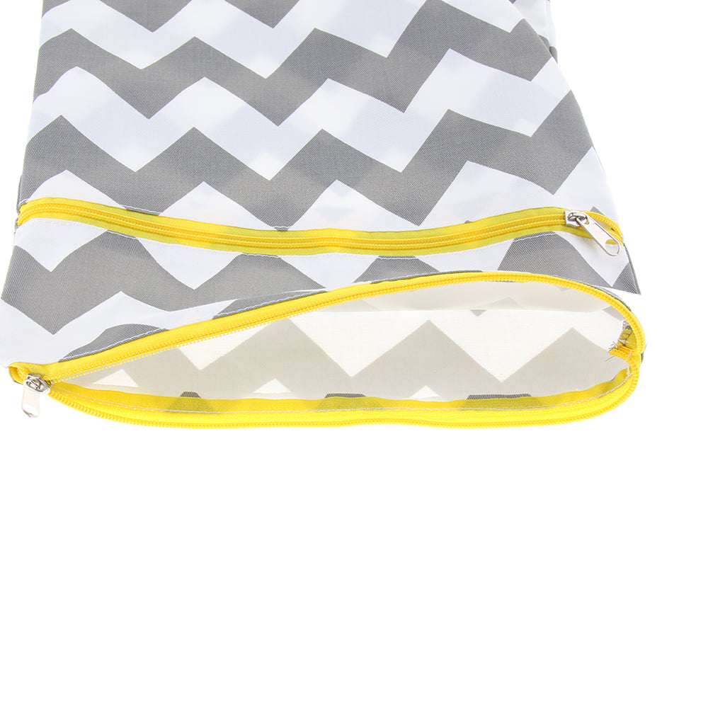 Wet Reusable Cloth Diaper Nappy Bags Waterproof Travel Carry Bag Grey Wave