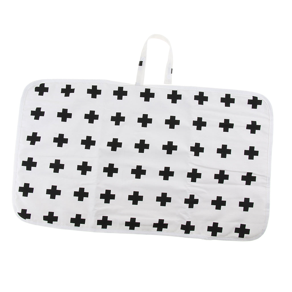 Babies Portable Foldable Compact Travel Diaper Changing Mat Black Cross