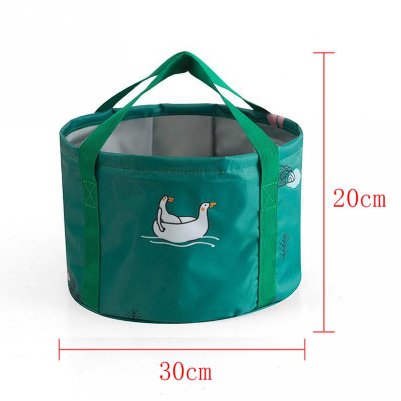 Portable Folding Washbasin Foot Basin Collapsible Dish Tub Bucket Green