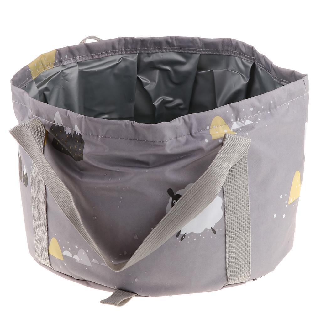 Portable Folding Washbasin Foot Basin Collapsible Dish Tub Bucket Gray