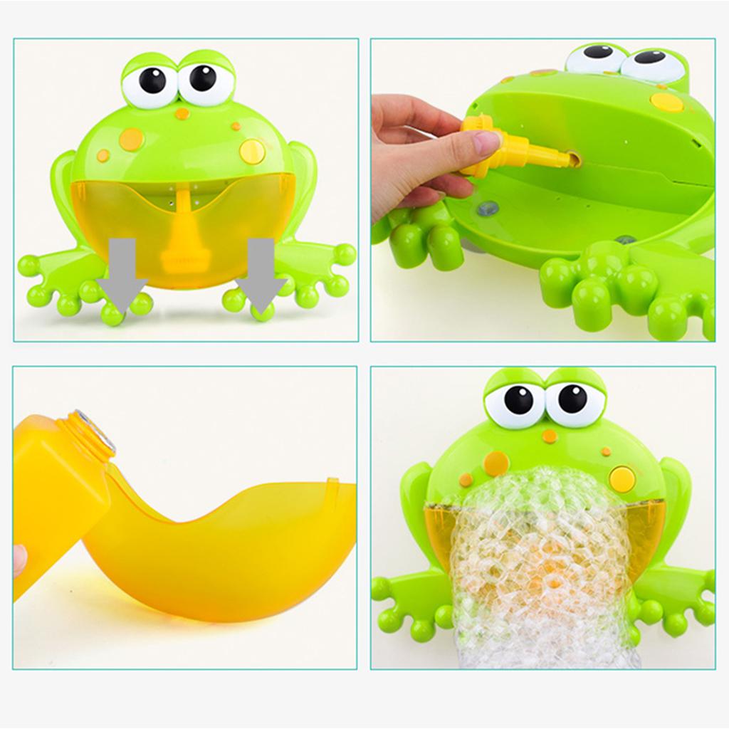 Baby Bath Bubble Toy Frog Blower Bubble Machine Maker with Nursery Rhyme Bathtub Toys for Infant Baby Children Kids Fun Tub Time