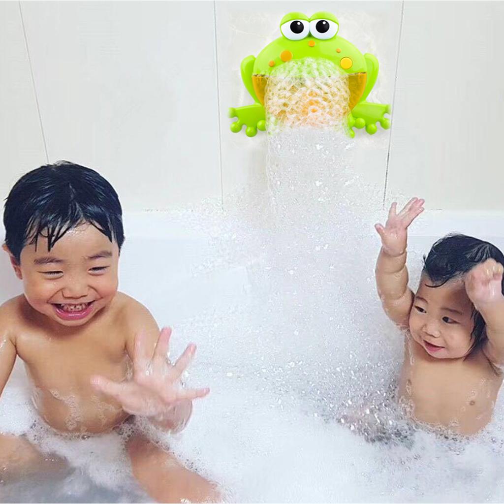 Baby Bath Bubble Toy Frog Blower Bubble Machine Maker with Nursery Rhyme Bathtub Toys for Infant Baby Children Kids Fun Tub Time