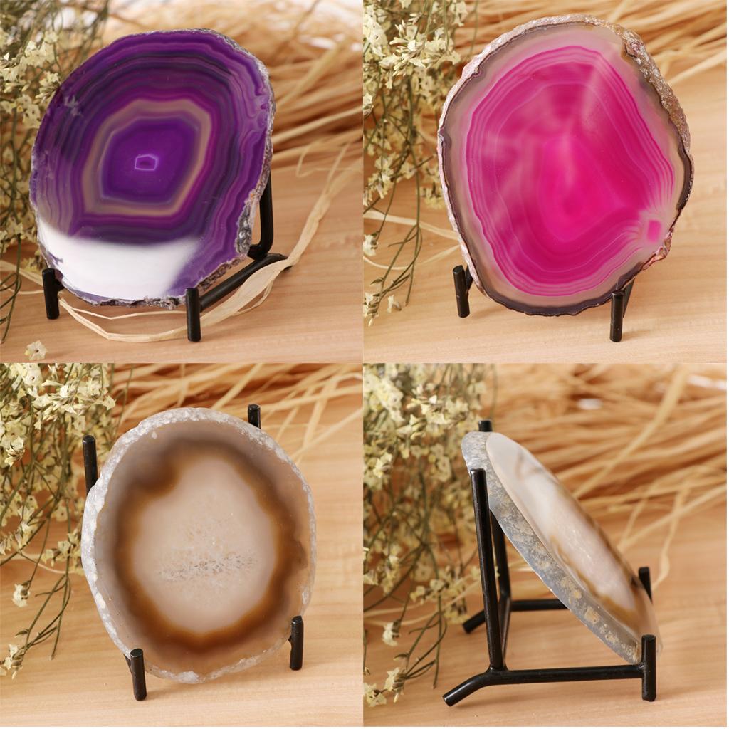 Natural  Agate Ornaments Rock Crystal Quartz for Table Display Decor Pink