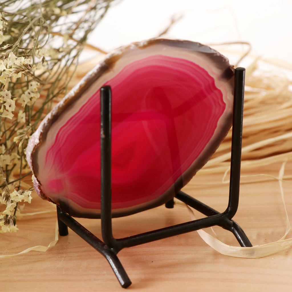 Natural  Agate Ornaments Rock Crystal Quartz for Table Display Decor Pink