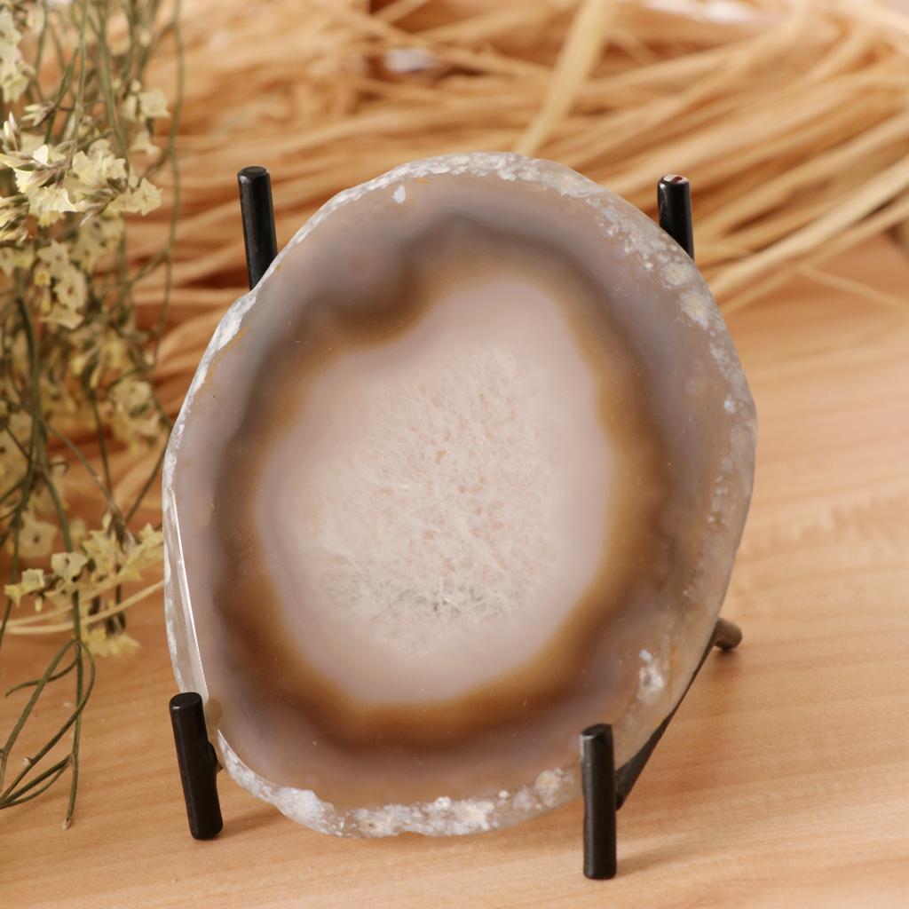 Natural  Agate Ornaments Rock Crystal Quartz for Table Display Decor Brown