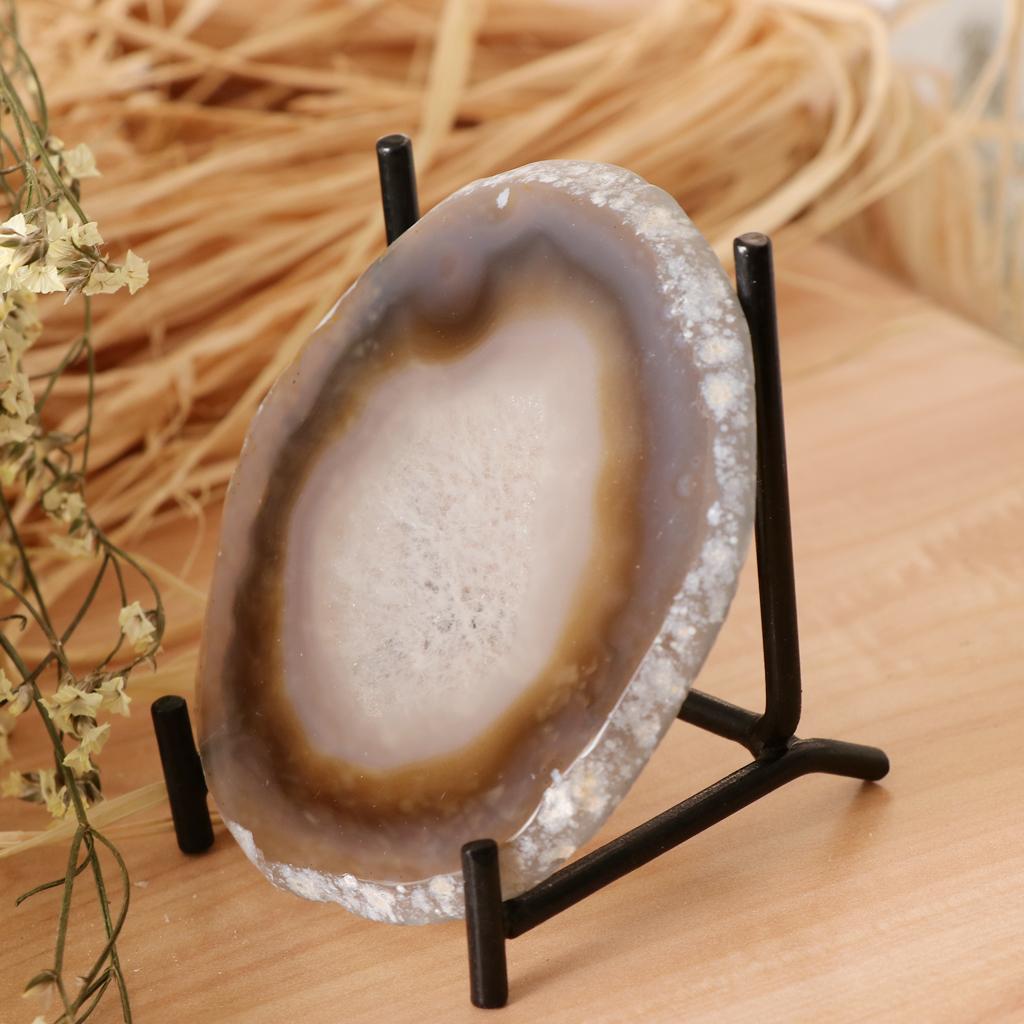 Natural  Agate Ornaments Rock Crystal Quartz for Table Display Decor Brown