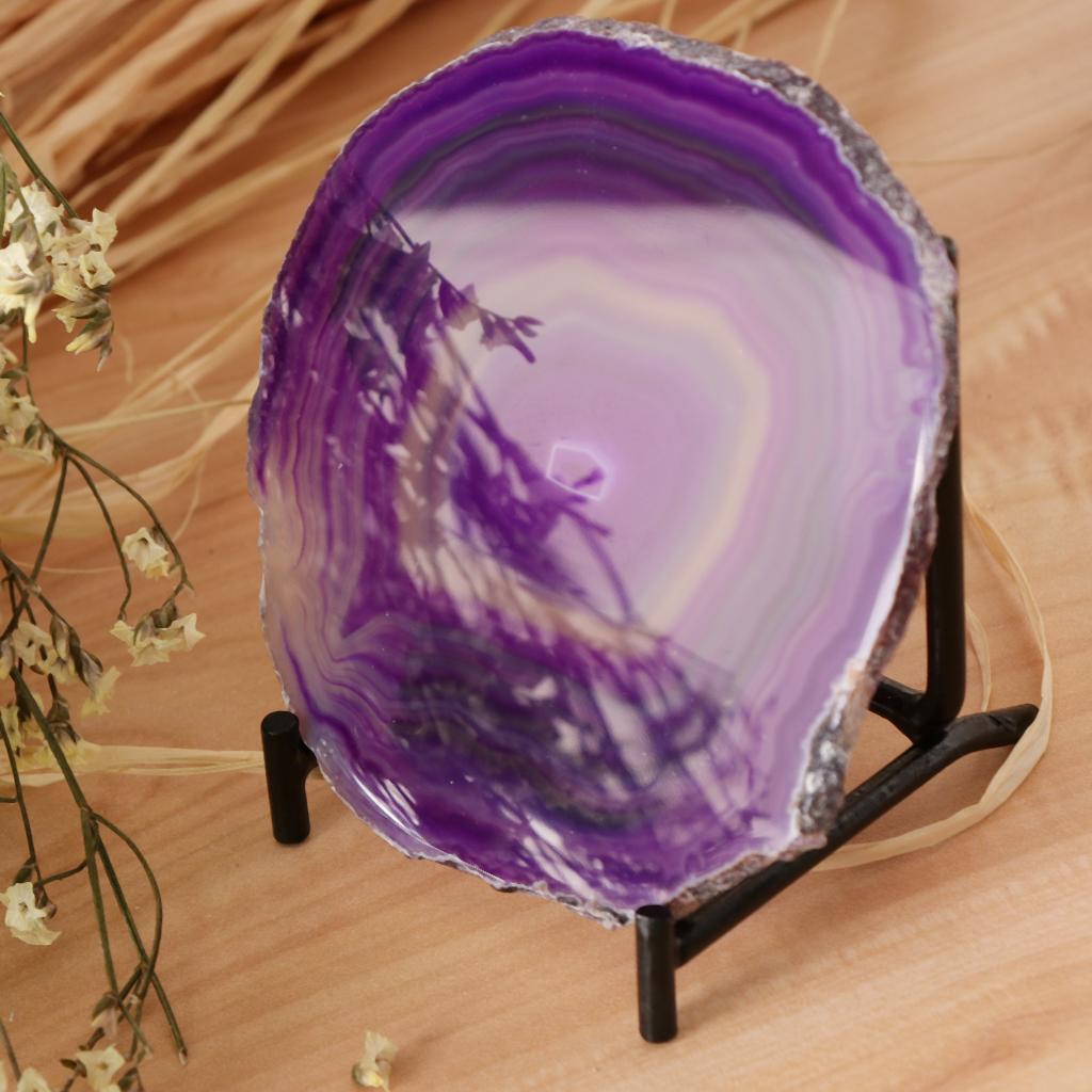 Natural  Agate Ornaments Rock Crystal Quartz for Table Display Decor Purple