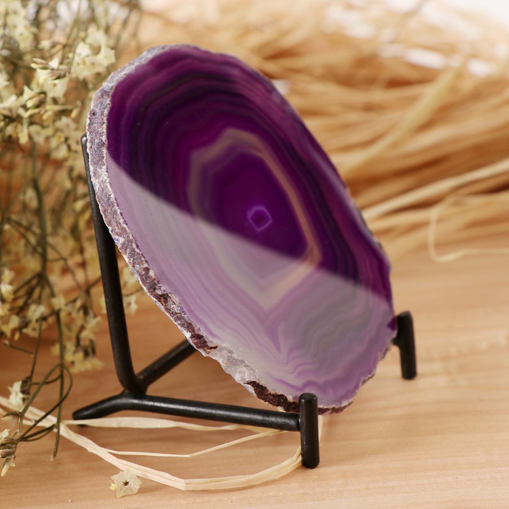 Natural  Agate Ornaments Rock Crystal Quartz for Table Display Decor Purple