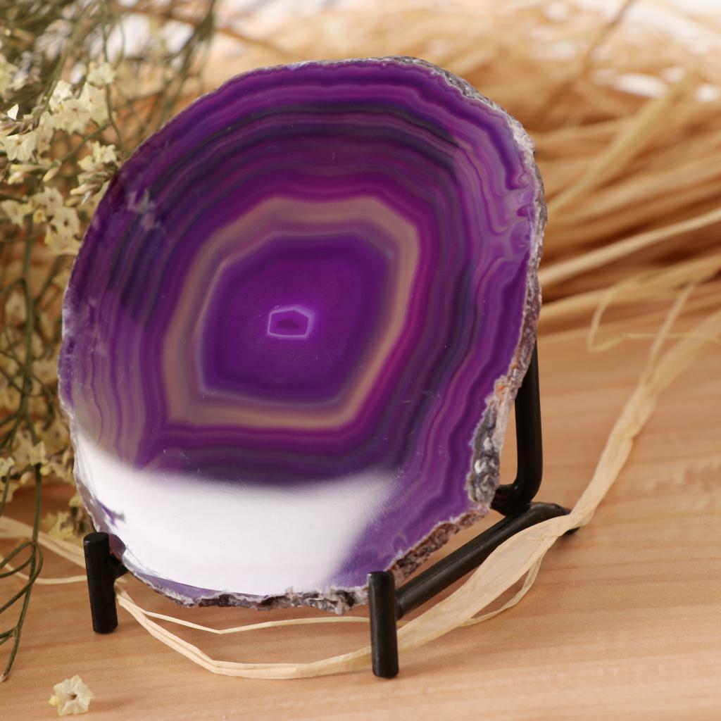 Natural  Agate Ornaments Rock Crystal Quartz for Table Display Decor Purple