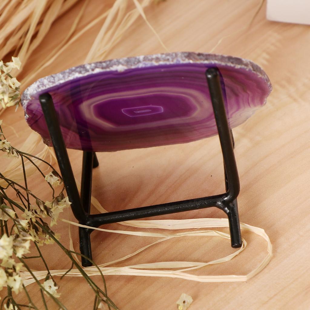 Natural  Agate Ornaments Rock Crystal Quartz for Table Display Decor Purple