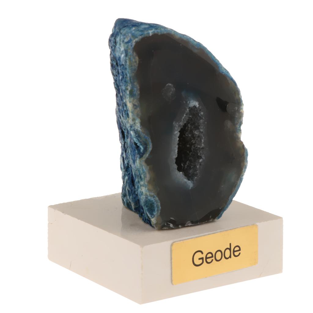 Natural Crystal Geode Fluorite Ornaments Rock for Table Decoration Blue