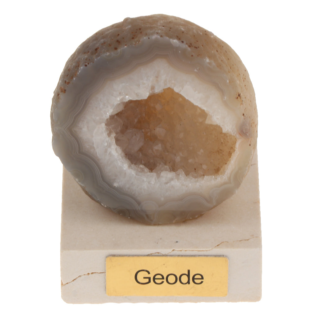 Natural Crystal Geode Fluorite Ornaments Rock for Table Decoration Brown