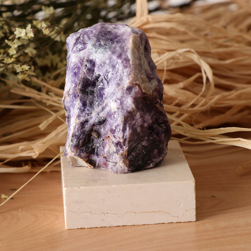 Natural Crystal Geode Fluorite Ornaments Rock for Table Decoration Purple