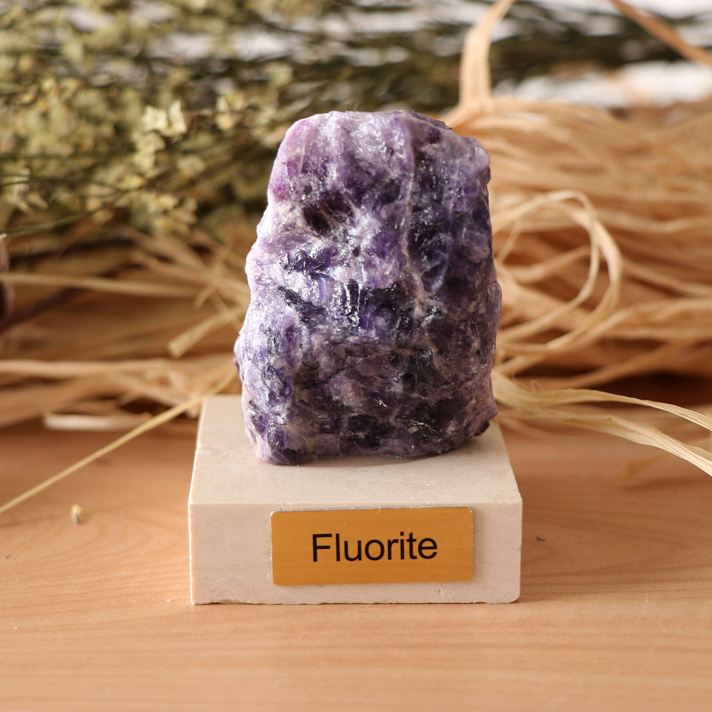 Natural Crystal Geode Fluorite Ornaments Rock for Table Decoration Purple