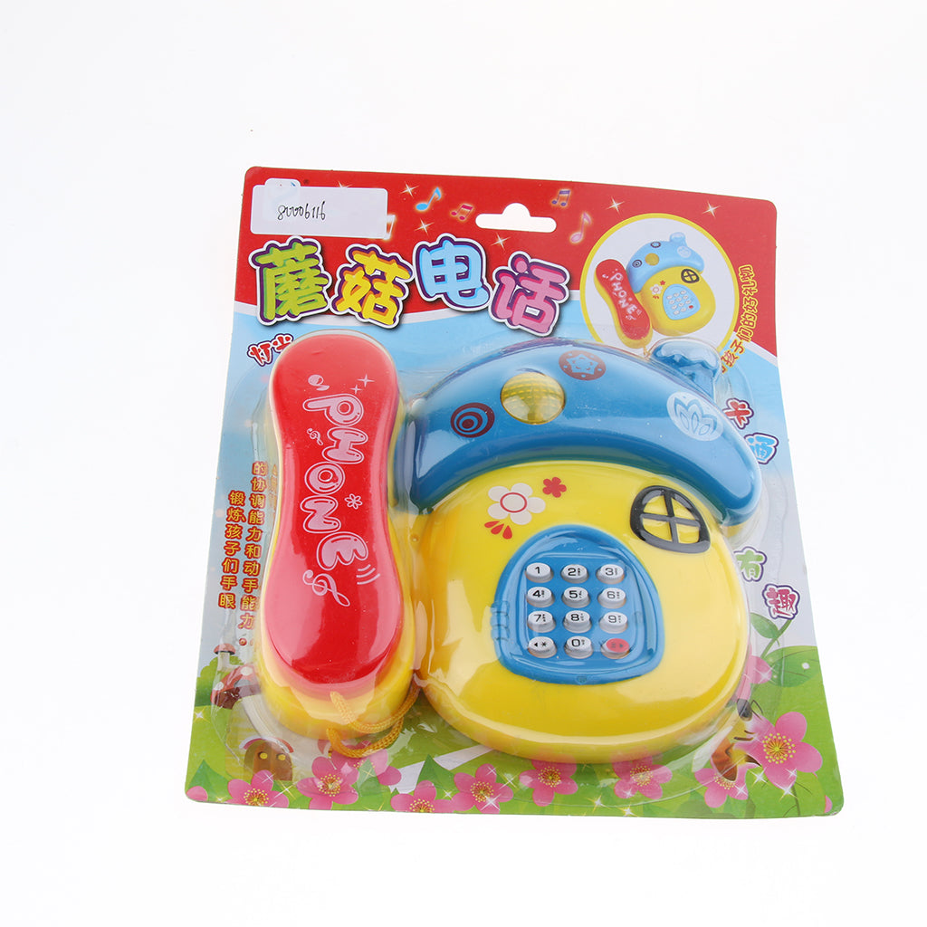 Musical Light Educational Learning Play Mushroom Telephone Toy for Kids Baby