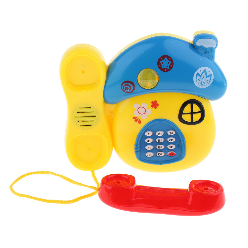 Musical Light Educational Learning Play Mushroom Telephone Toy for Kids Baby