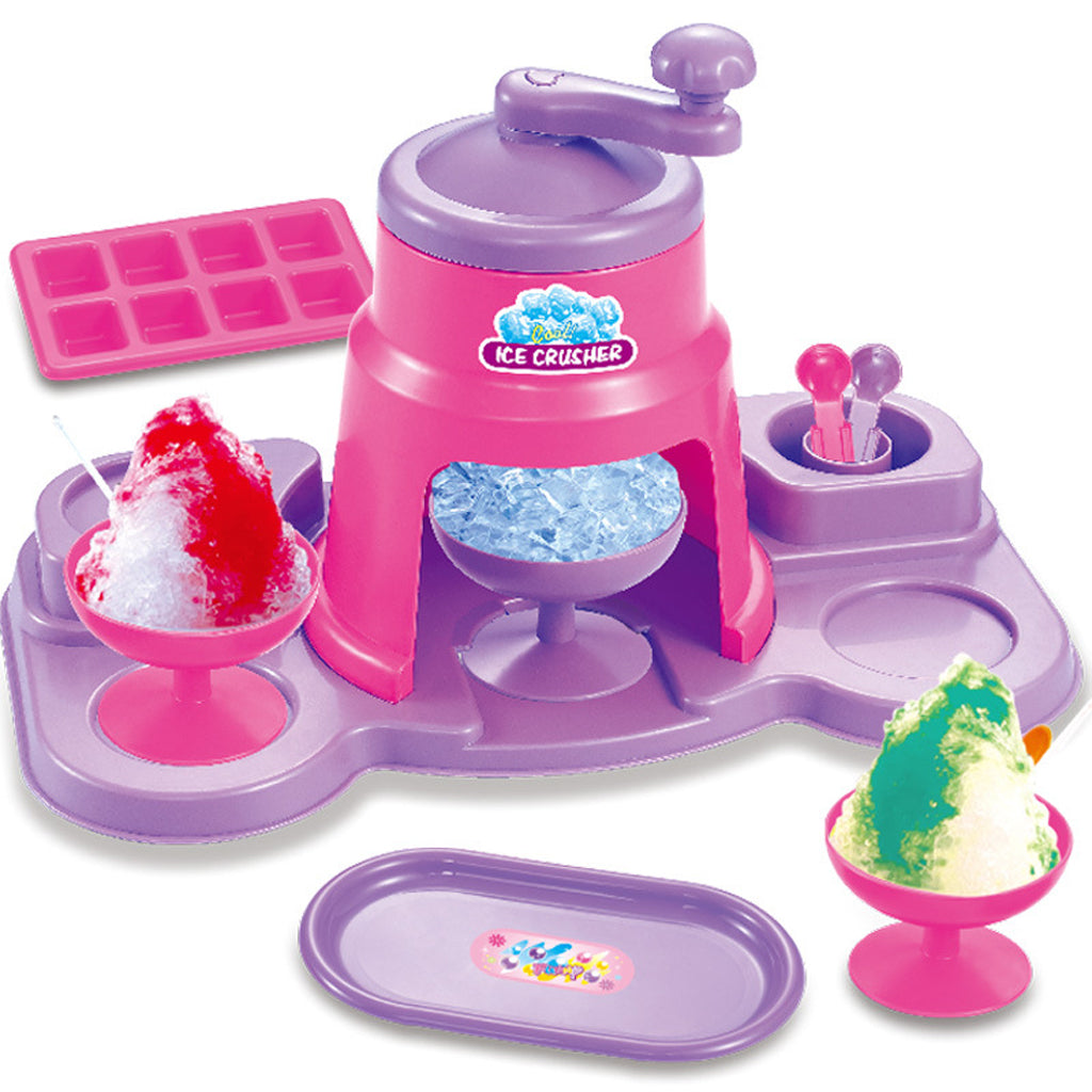 Manual Hand Crank Operated Ice Breaker for Fast Crushing Kids Kitchen Role Playset