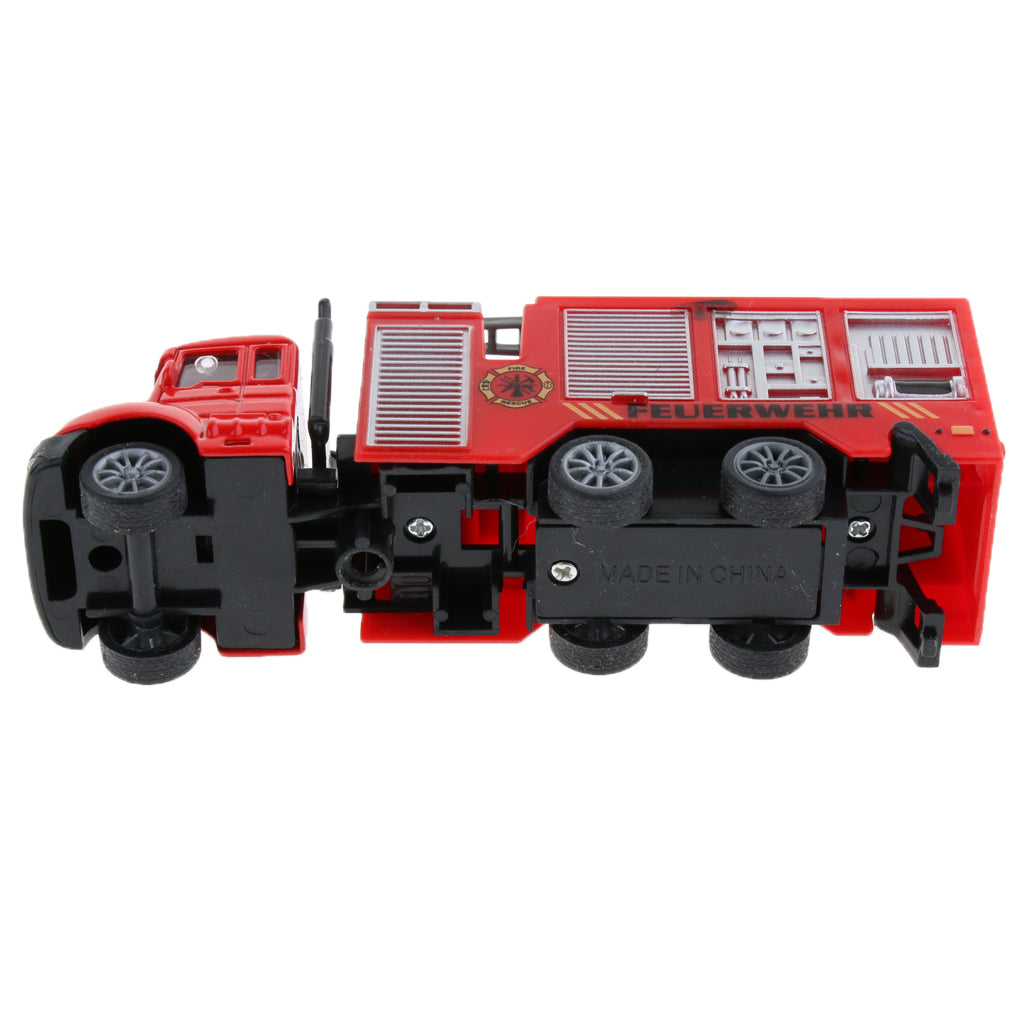 1:64 Alloy Pull Back Car Construction Vehicle Toy for Kids Gift Fire Truck