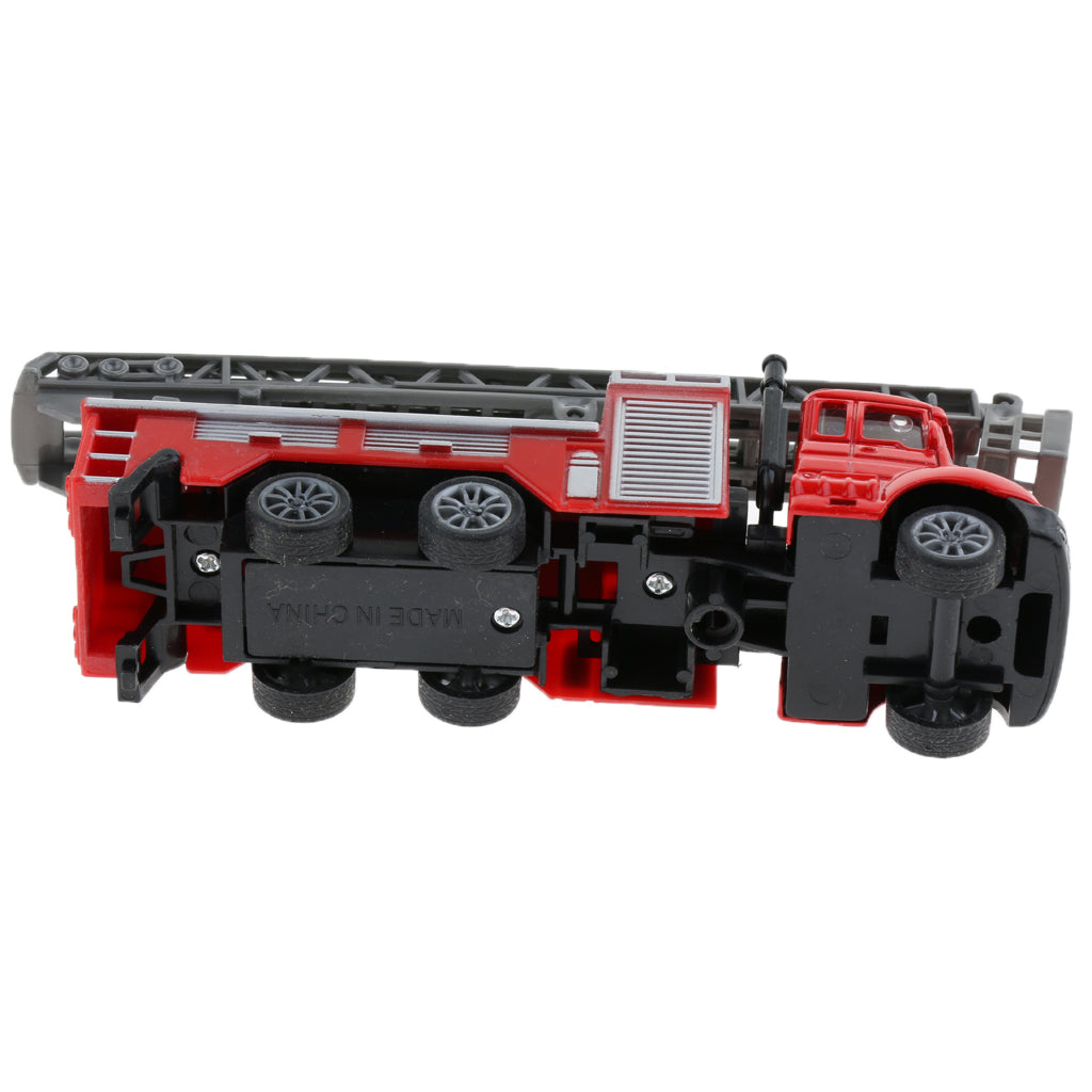 1:64 Alloy Pull Back Car Construction Vehicle Toy for Kids Gift Ladder Truck