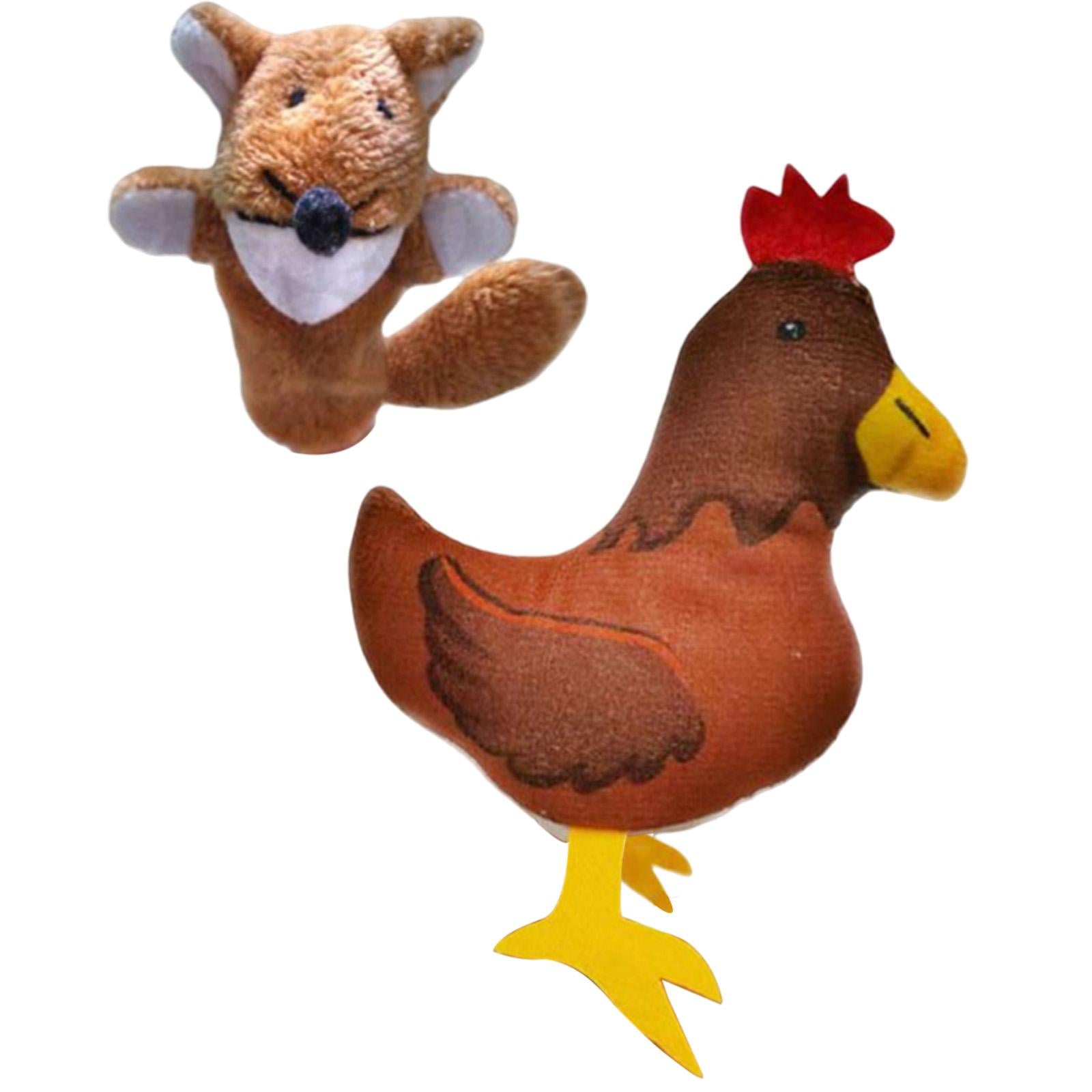 2 Pieces Different Cartoon Animal Finger Puppets Soft Dolls Props Toys(Lowrie & Hen)