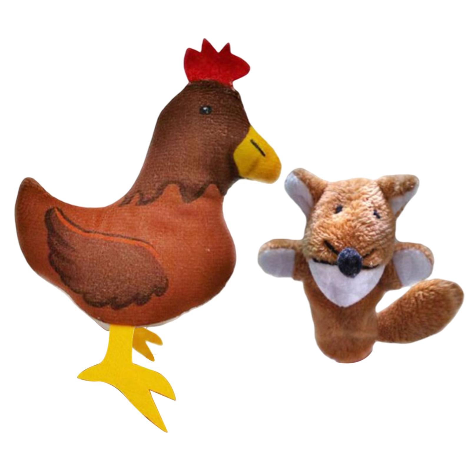 2 Pieces Different Cartoon Animal Finger Puppets Soft Dolls Props Toys(Lowrie & Hen)
