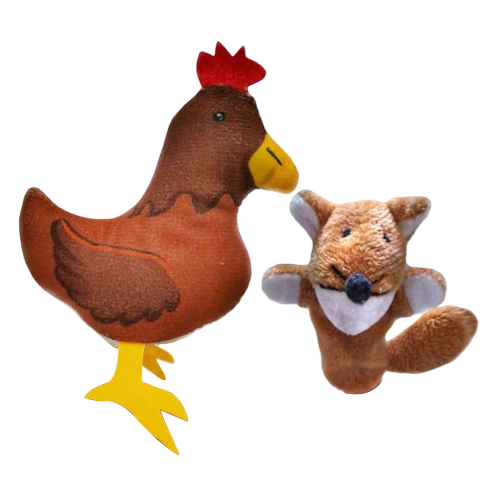 2 Pieces Different Cartoon Animal Finger Puppets Soft Dolls Props Toys(Lowrie & Hen)