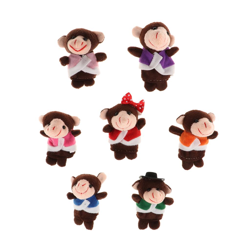 Finger Puppets Set, Five Little Monkeys Jumping on the Bed with Mommy Monkey and Doctor Monkey