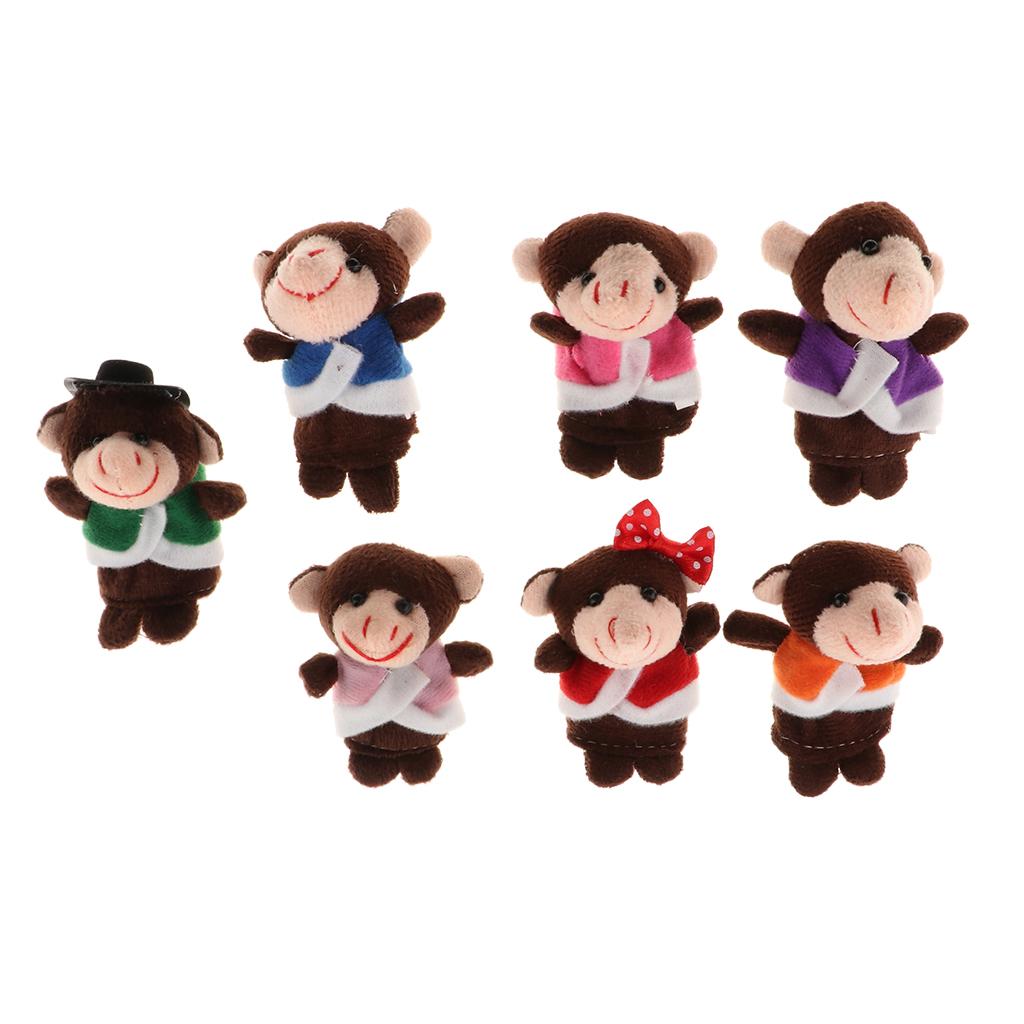 Finger Puppets Set, Five Little Monkeys Jumping on the Bed with Mommy Monkey and Doctor Monkey