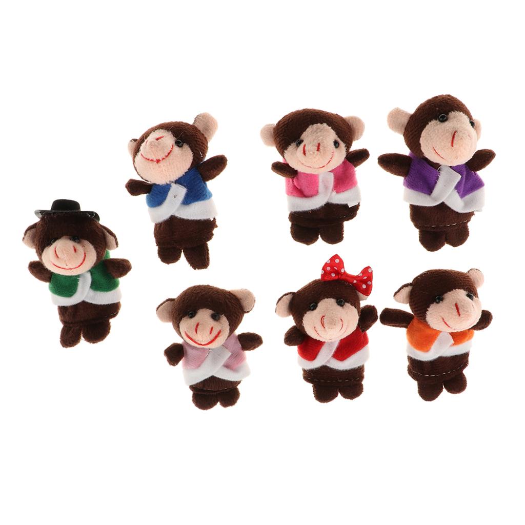 Finger Puppets Set, Five Little Monkeys Jumping on the Bed with Mommy Monkey and Doctor Monkey