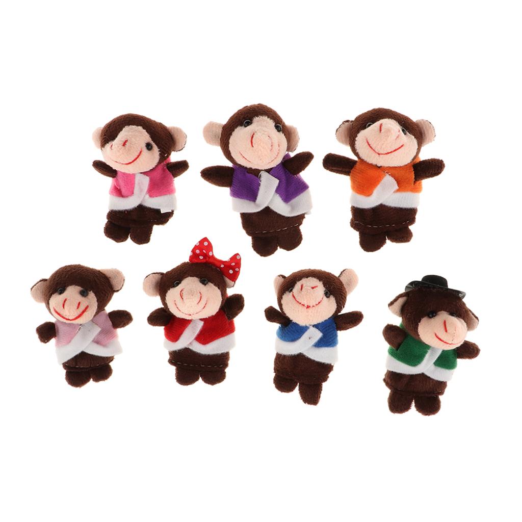 Finger Puppets Set, Five Little Monkeys Jumping on the Bed with Mommy Monkey and Doctor Monkey