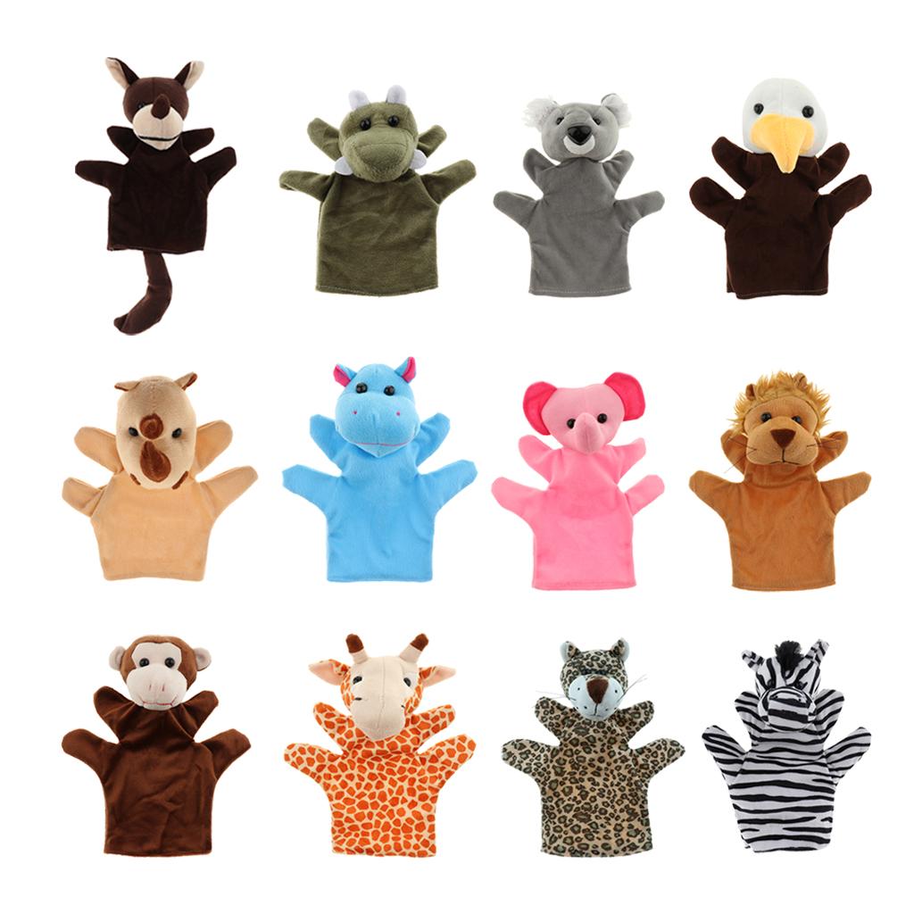 Story Learning Kids Zoo Plush Toy Animal Hand Glove Puppets Wolf