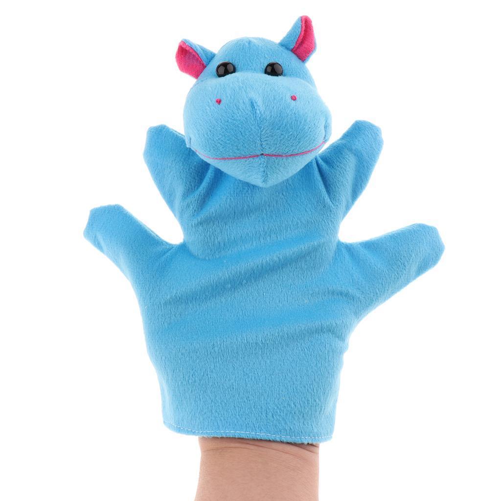 Story Learning Kids Zoo Plush Toy Animal Hand Glove Puppets Hippo