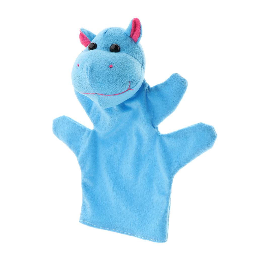 Story Learning Kids Zoo Plush Toy Animal Hand Glove Puppets Hippo